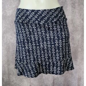 GOLFTINI Zodiac Pull-On Skort‎ Golf A-Line Ruffle Size Small Blue White NEW